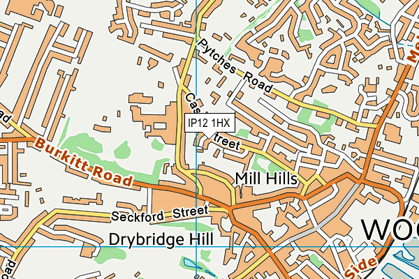 IP12 1HX map - OS VectorMap District (Ordnance Survey)