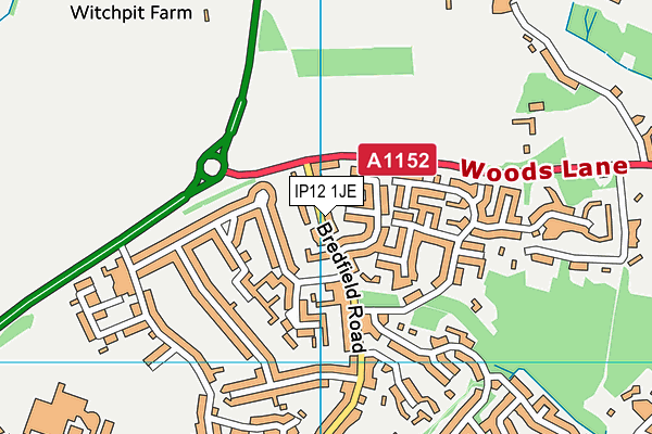 IP12 1JE map - OS VectorMap District (Ordnance Survey)