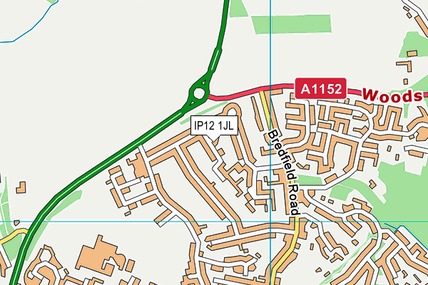 IP12 1JL map - OS VectorMap District (Ordnance Survey)