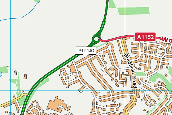 IP12 1JQ map - OS VectorMap District (Ordnance Survey)