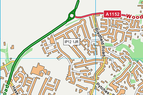 IP12 1JR map - OS VectorMap District (Ordnance Survey)