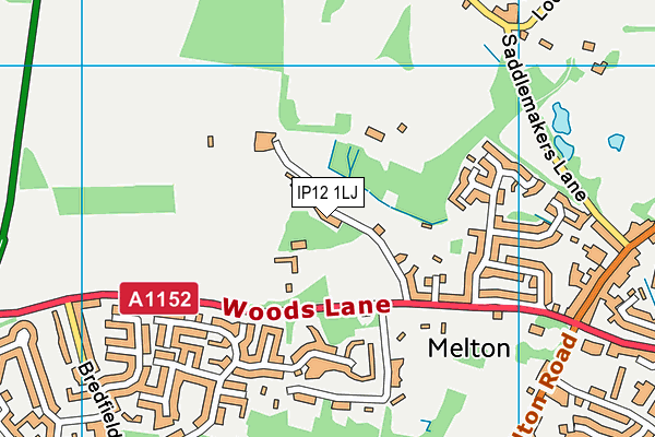 IP12 1LJ map - OS VectorMap District (Ordnance Survey)