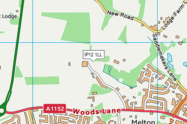 IP12 1LL map - OS VectorMap District (Ordnance Survey)