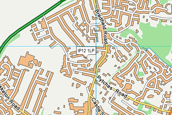 IP12 1LP map - OS VectorMap District (Ordnance Survey)