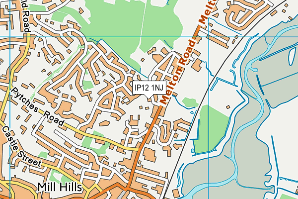 IP12 1NJ map - OS VectorMap District (Ordnance Survey)