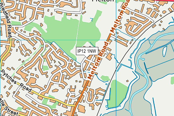 IP12 1NW map - OS VectorMap District (Ordnance Survey)