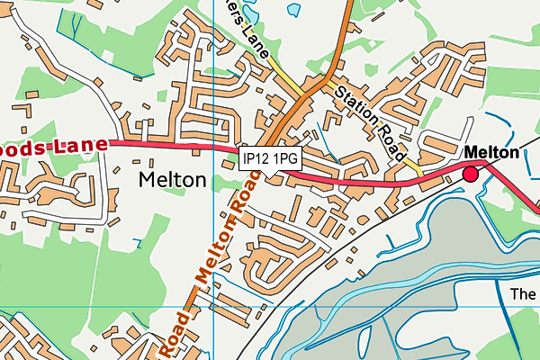 Melton Primary School map (IP12 1PG) - OS VectorMap District (Ordnance Survey)
