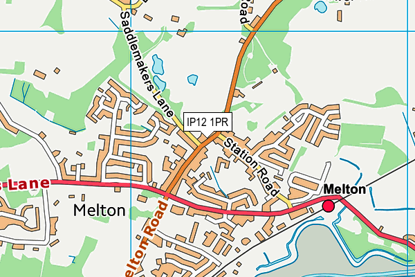 IP12 1PR map - OS VectorMap District (Ordnance Survey)