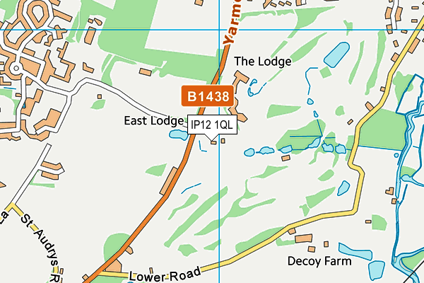 IP12 1QL map - OS VectorMap District (Ordnance Survey)