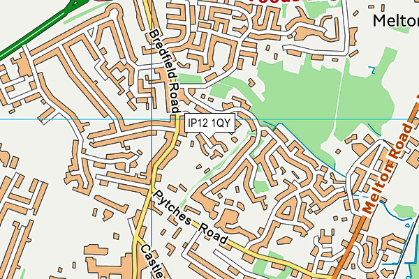 IP12 1QY map - OS VectorMap District (Ordnance Survey)