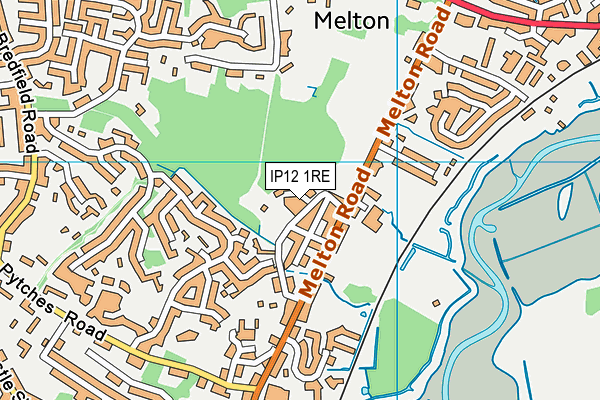 IP12 1RE map - OS VectorMap District (Ordnance Survey)