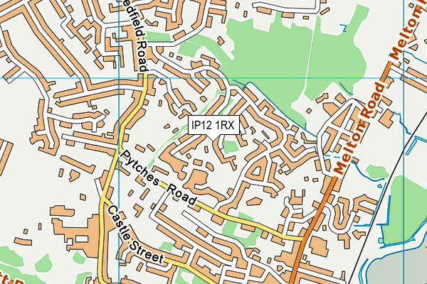IP12 1RX map - OS VectorMap District (Ordnance Survey)