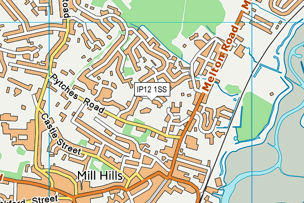 IP12 1SS map - OS VectorMap District (Ordnance Survey)