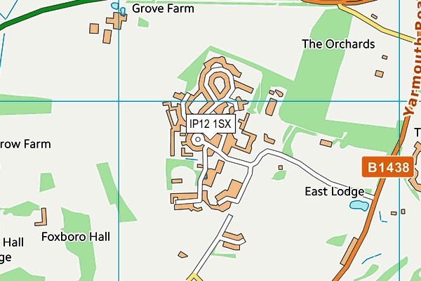 IP12 1SX map - OS VectorMap District (Ordnance Survey)