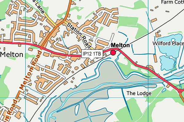 IP12 1TB map - OS VectorMap District (Ordnance Survey)