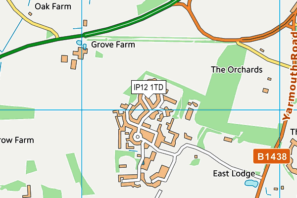 IP12 1TD map - OS VectorMap District (Ordnance Survey)