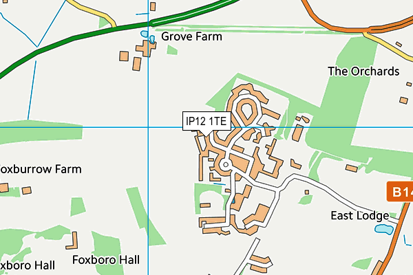 IP12 1TE map - OS VectorMap District (Ordnance Survey)