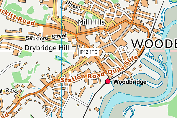 IP12 1TG map - OS VectorMap District (Ordnance Survey)