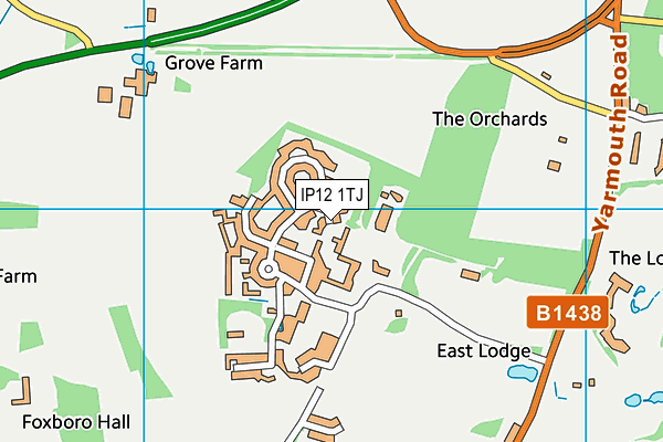 IP12 1TJ map - OS VectorMap District (Ordnance Survey)