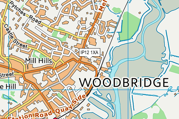 IP12 1XA map - OS VectorMap District (Ordnance Survey)