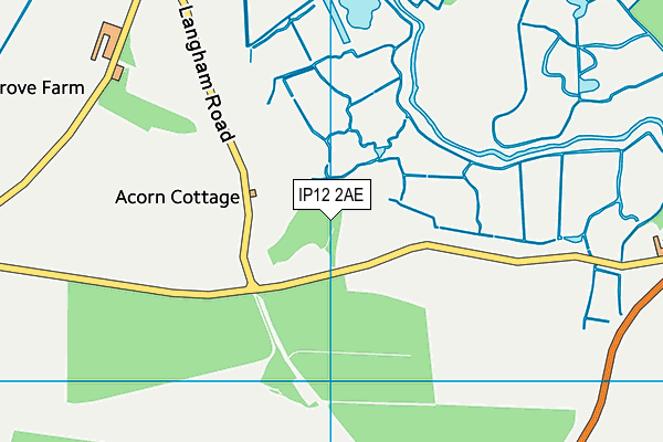 IP12 2AE map - OS VectorMap District (Ordnance Survey)