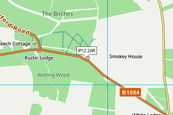 IP12 2AR map - OS VectorMap District (Ordnance Survey)