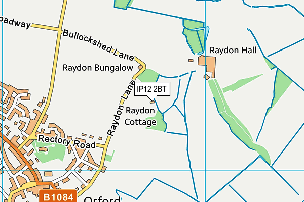 IP12 2BT map - OS VectorMap District (Ordnance Survey)