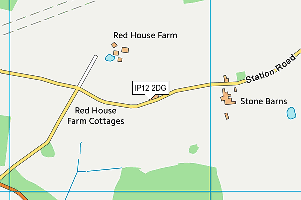 IP12 2DG map - OS VectorMap District (Ordnance Survey)