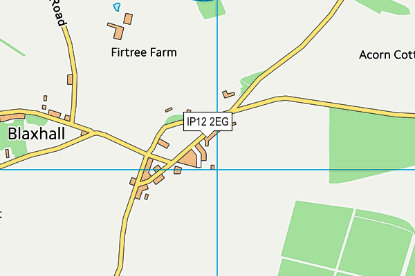 IP12 2EG map - OS VectorMap District (Ordnance Survey)