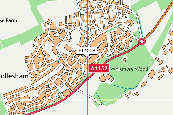 IP12 2GB map - OS VectorMap District (Ordnance Survey)