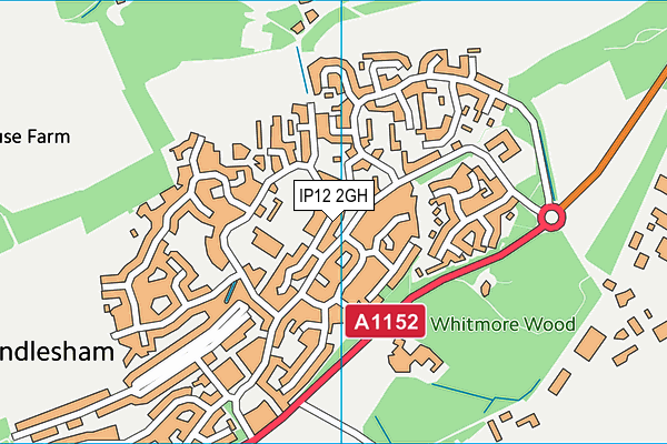 IP12 2GH map - OS VectorMap District (Ordnance Survey)
