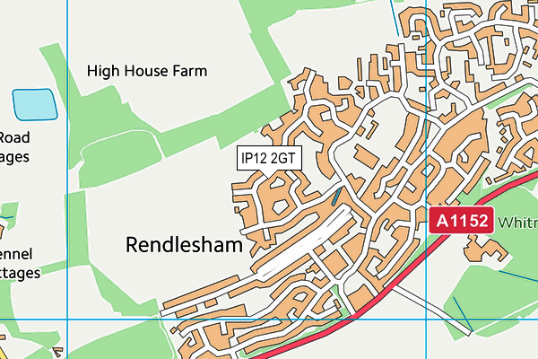 Rendlesham Jubilee Park map (IP12 2GT) - OS VectorMap District (Ordnance Survey)