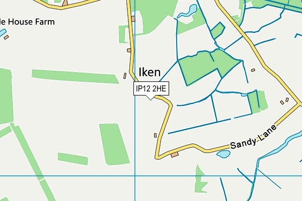 IP12 2HE map - OS VectorMap District (Ordnance Survey)