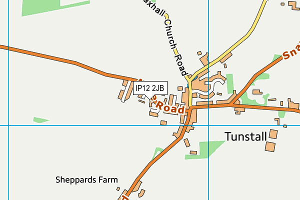 Tunstall Playing Field map (IP12 2JB) - OS VectorMap District (Ordnance Survey)
