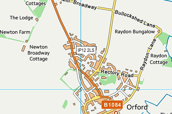 IP12 2LS map - OS VectorMap District (Ordnance Survey)