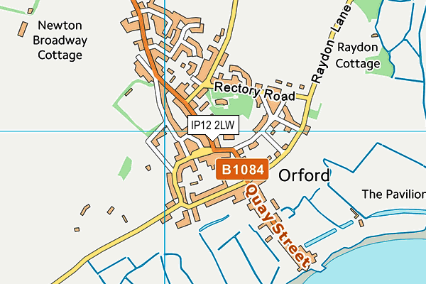 IP12 2LW map - OS VectorMap District (Ordnance Survey)
