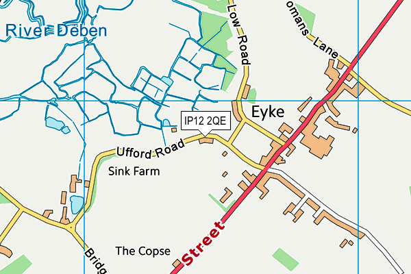 IP12 2QE map - OS VectorMap District (Ordnance Survey)