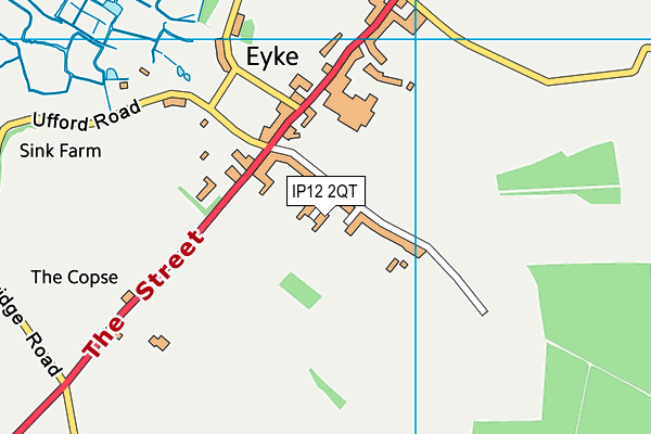 Eyke Recreation Ground map (IP12 2QT) - OS VectorMap District (Ordnance Survey)