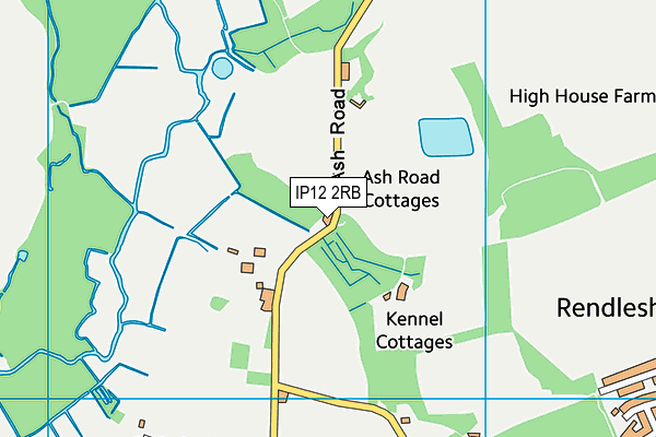 IP12 2RB map - OS VectorMap District (Ordnance Survey)