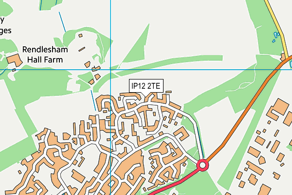 IP12 2TE map - OS VectorMap District (Ordnance Survey)