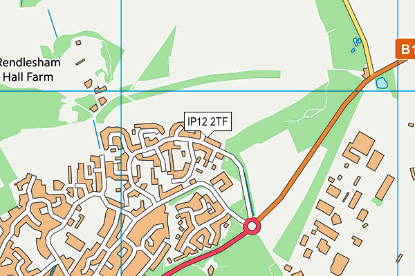 IP12 2TF map - OS VectorMap District (Ordnance Survey)