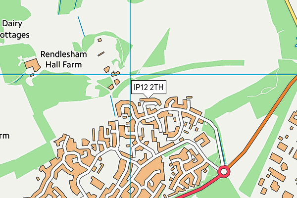 IP12 2TH map - OS VectorMap District (Ordnance Survey)