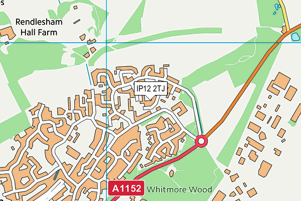 IP12 2TJ map - OS VectorMap District (Ordnance Survey)