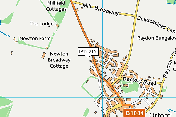IP12 2TY map - OS VectorMap District (Ordnance Survey)