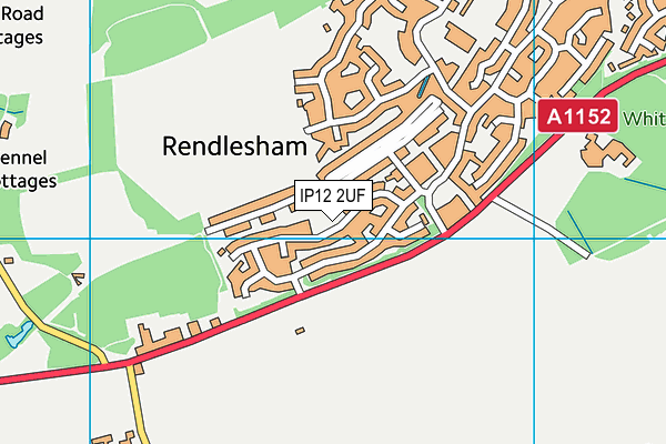 IP12 2UF map - OS VectorMap District (Ordnance Survey)