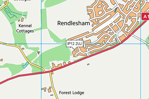 IP12 2UJ map - OS VectorMap District (Ordnance Survey)