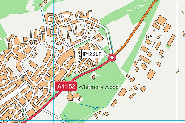IP12 2UR map - OS VectorMap District (Ordnance Survey)