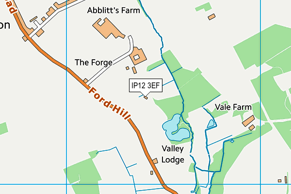 IP12 3EF map - OS VectorMap District (Ordnance Survey)