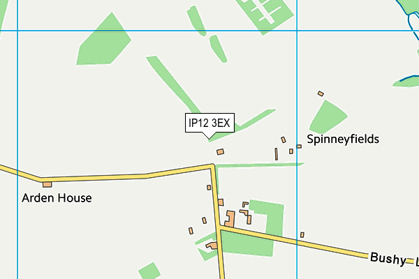 IP12 3EX map - OS VectorMap District (Ordnance Survey)