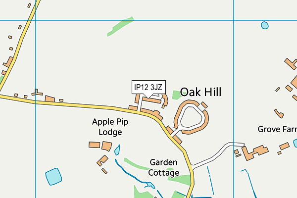 IP12 3JZ map - OS VectorMap District (Ordnance Survey)